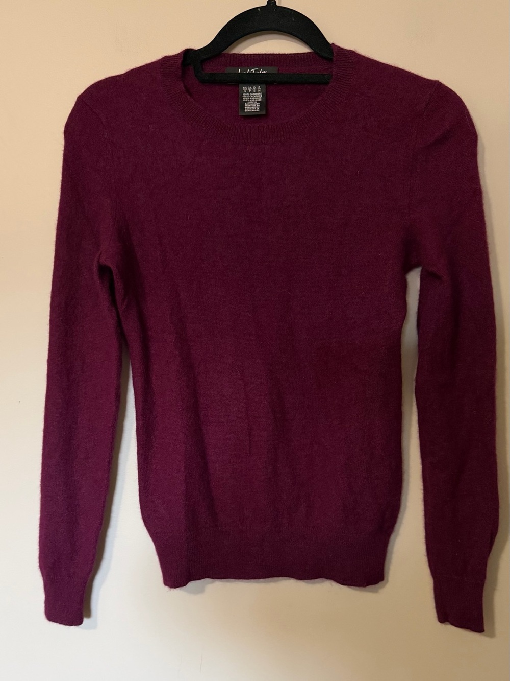 Lord & Taylor 100% Cashmere Sweater – Burgundy, Size S